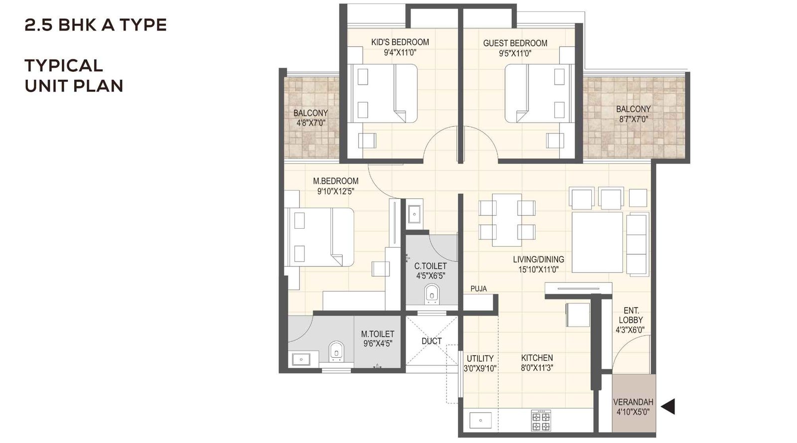 Mangalam-Momento-Floor-Plan-2.5 BHK-931-Sqft